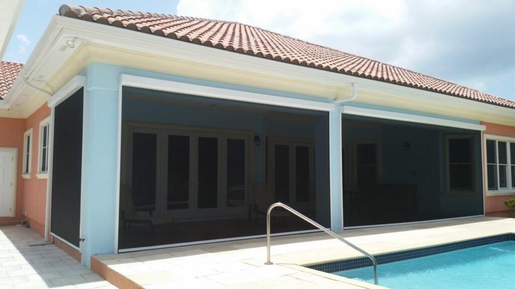 Alutech motorized screens combining sleek design and advanced technology for effortless shade and insect protection