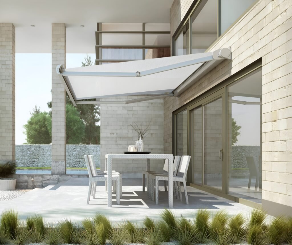 Modern motorized awnings delivering an innovative shade solution for any outdoor area.