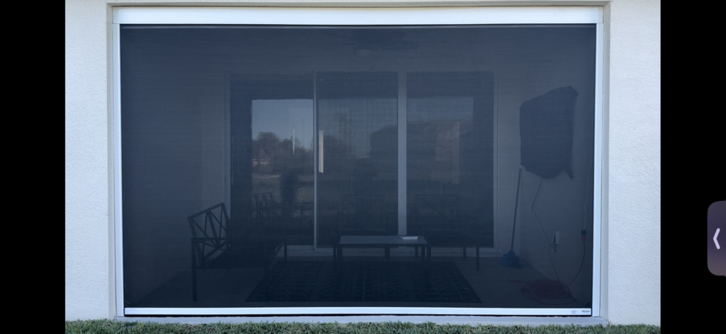Motorized screens provide a smart shade solution that also prevents insects, letting you enjoy fresh air comfortably and pest-free.