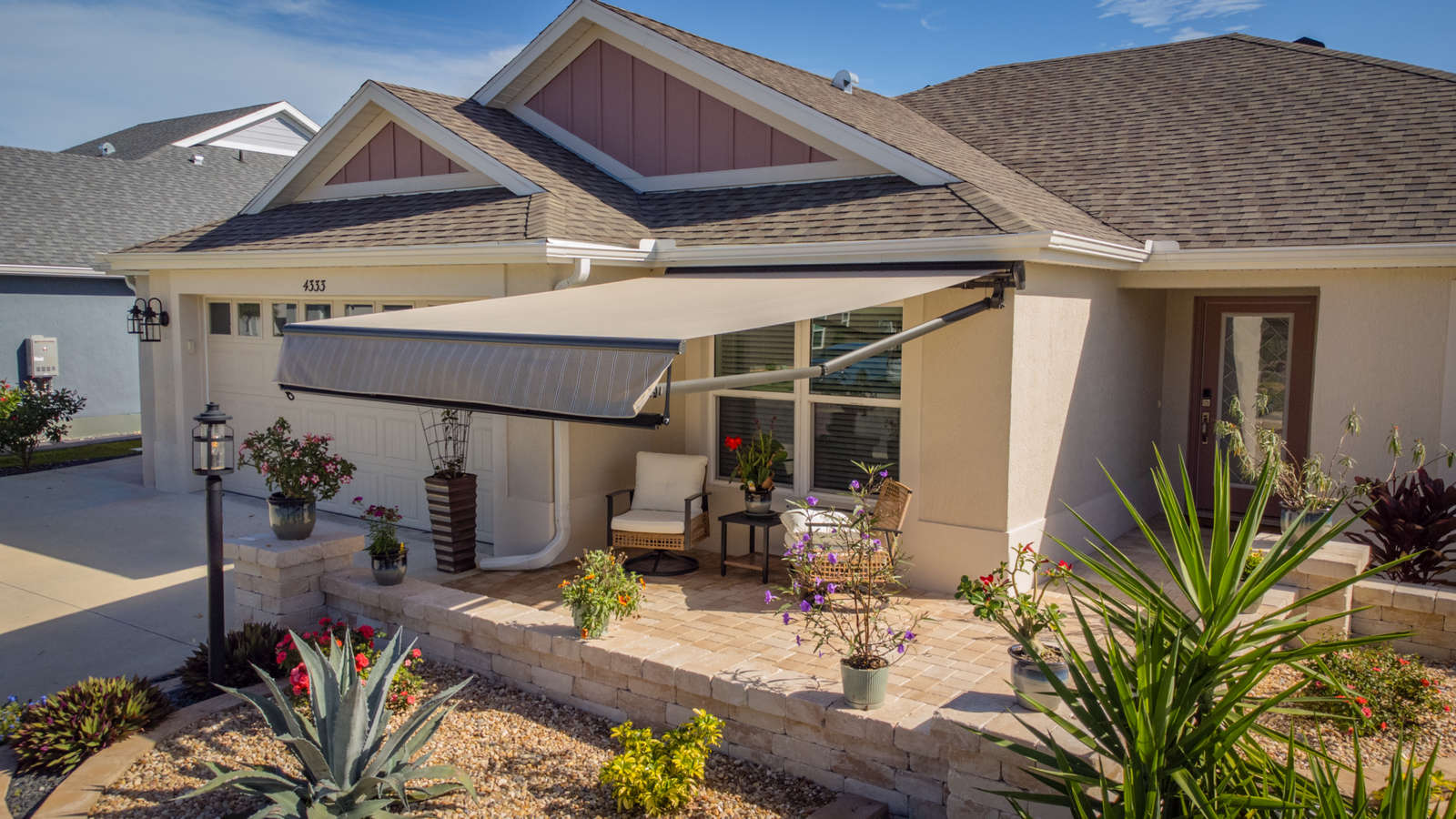 Motorized awning for shade