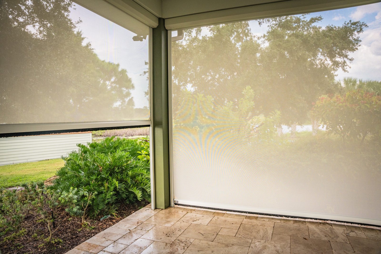 Motorized screens for privacy can still see through to the outside